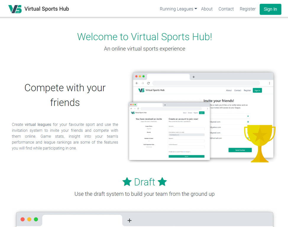 Virtual Sports Hub | .NET | React